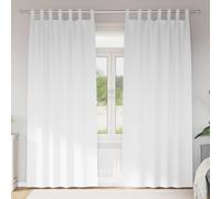 vidaXL Cortinas Opacas con Anillas 2 uds. Blanco Puro 225 x 140 cm