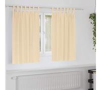 vidaXL Cortinas Opacas con Anillas 2 uds. Crema 140 x 140 cm Poliéster