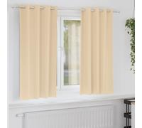 vidaXL Cortinas Opacas con Anillas 2 uds. Crema 175 x 140 cm Poliéster