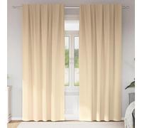 vidaXL Cortinas Opacas con Anillas 2 uds. Crema 245 x 140 cm Poliéster