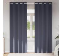 vidaXL Cortinas Opacas con Anillas 2 uds. Gris antracita 260 x 140 cm