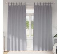 vidaXL Cortinas Opacas con Anillas 2 uds. Gris Claro 245 x 140 cm