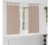 vidaXL Cortinas Opacas con Anillas 2 uds. Gris topo 175 x 140 cm