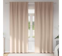 vidaXL Cortinas Opacas con Anillas 2 uds. Gris topo 260 x 140 cm