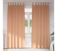 vidaXL Cortinas Opacas con Anillas 2 uds. Marrón Claro 245 x 140 cm