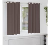 vidaXL Cortinas Opacas con Anillas 2 uds. Marrón Oscuro 175 x 140 cm