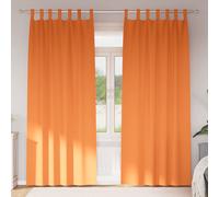 vidaXL Cortinas Opacas con Anillas 2 uds. Naranja Brillante Poliéster