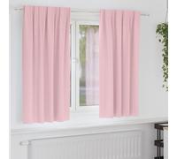 vidaXL Cortinas Opacas con Anillas 2 uds. Rosa Bebé 175 x 140 cm