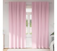 vidaXL Cortinas opacas con ojales, 2 unidades, rosa bebé, 260 x 140 cm