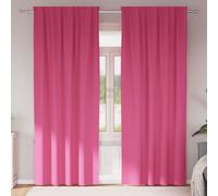 vidaXL Cortinas Opacas con Anillas 2 uds. Rosa Brillante 225 x 140 cm
