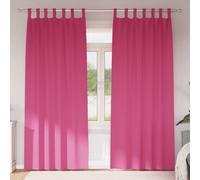 vidaXL Cortinas Opacas con Anillas 2 uds. Rosa Brillante 245 x 140 cm