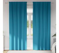 vidaXL Cortinas Opacas con Anillas 2 uds. Tuquesa 260 x 140 cm