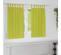vidaXL Cortinas Opacas con Anillas 2 uds. Verde 140 x 140 cm Poliéster