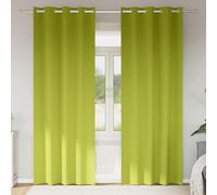 vidaXL Cortinas Opacas con Anillas 2 uds. Verde 260 x 140 cm Poliéster
