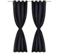 vidaXL Cortinas opacas con anillas metálicas, 135 x 245 cm, color