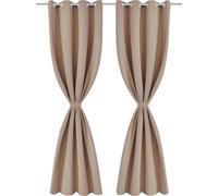 vidaXL Cortinas opacas con anillas metálicas, 135 x 245 cm, color crema