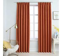 vidaXL Cortinas opacas con ganchos 2 piezas color óxido 140x225 cm