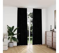 vidaXL Cortinas opacas con ganchos 2 uds terciopelo negro 140x245 cm