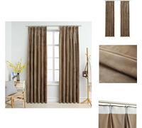 vidaXL Cortinas opacas con ganchos, 2 unidades, terciopelo, color beige, 140x175 cm - Cortinas y estores