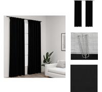 vidaXL Cortinas opacas con ganchos, aspecto de lino, 2 unidades, color , 140x245 cm - Cortinas y estores