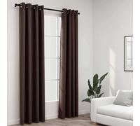 vidaXL Cortinas opacas con ojales, aspecto de lino, 2 unidades, color taupé, 140x245 cm