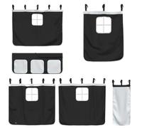 vidaXL Cortinas para Camas Altas poliéster Blanco y Negro