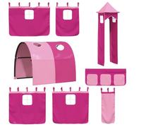 vidaXL Cortinas para litera Infantil, Rosa, con túnel y Torre, Cortina Opaca, Dosel de Cama, Cortina de privacidad bajo la Cama, Tienda de Juegos, Decoración Dormitorio Infantil