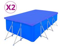 vidaXL Cubierta de piscina 2 unidades rectangular PE 394x207cm 90 g/m²