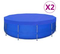 vidaXL Cubierta de piscina 2 unidades redonda PE 460 cm 90 g/m²