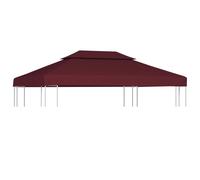 vidaXL Cubierta superior de cenador 2 niveles burdeos 310 g/m² 4x3 m