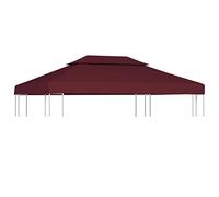 vidaXL Cubierta Superior de cenador 2 Niveles Burdeos 310 g/m² 4x3 m