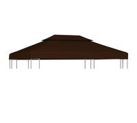 vidaXL Cubierta superior de cenador 2 niveles marrón 310 g/m² 4x3 m