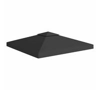 vidaXL Cubierta superior de cenador 2 niveles negro 310 g/m² 3x3 m