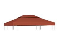 vidaXL Cubierta superior de cenador 2 niveles terracota 310 g/m² 4x3 m
