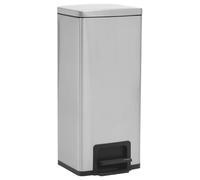 vidaXL Cubo Basura con Pedal Antihuellas Papelera Bote Almacenamiento Hogar Habitación Cocina Limpio Ordenado 30L Acero Inoxidable Plateado