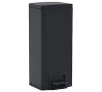 vidaXL Cubo Basura con Pedal Antihuellas Papelera Bote Almacenamiento Hogar Habitación Cocina Limpio Ordenado 30L Negro Acero Inoxidable
