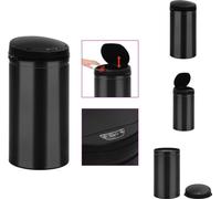 vidaXL Cubo de basura automático con sensor, 50 litros, acero al carbono, color - Contenedores de basura y cubos de basura