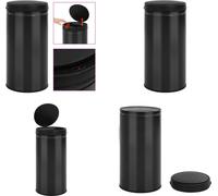 vidaXL Cubo de basura automático con sensor, 70 litros, acero al carbono, color - Cubo de basura - Contenedor de residuos - Cubo de basura con sensor - Contenedor de residuos con sensor