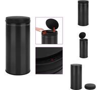 vidaXL Cubo de basura automático con sensor, 80 litros, acero al carbono, color - Contenedores de basura y cubos de basura
