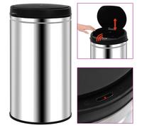 vidaXL Cubo de Basura con Sensor Automático 60 L Acero Inoxidable Papelera Color Plateado, Negro, y mas