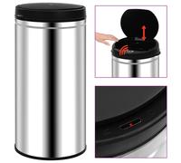 vidaXL Cubo de basura con sensor automático 70 L acero inoxidable