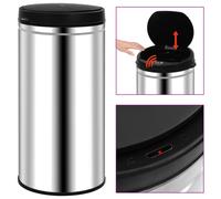 vidaXL Cubo de Basura con Sensor Automático 70 L Acero Inoxidable Papelera Color Plateado, Negro, y mas