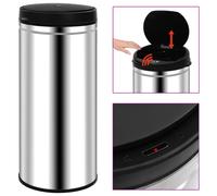 vidaXL Cubo de basura con sensor automático 80 L acero inoxidable
