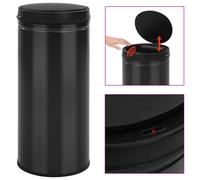 vidaXL Cubo de basura con sensor automático 80L acero al carbono negro