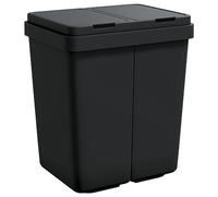 vidaXL Cubo de basura doble, contenedor de reciclaje con 2 compartimentos, Gris antracita 2x25 L