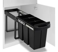 vidaXL Cubo de basura extraíble en armario de cocina cierre suave 36 L