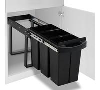 vidaXL Cubo de basura extraíble en armario de cocina cierre suave 36 L