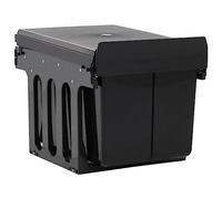 vidaXL Cubo de basura extraíble para armario de cocina – 48 L, cierre suave y rieles