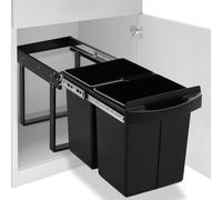 vidaXL Cubo de Basura Extraíble en Armario de Cocina Cierre Suave Papelera Dimensiones 48 x 34.3 x 35.1 cm/ 36 L, 51.8 x 34 x 41.3 cm/ 48 L