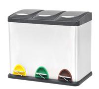 vidaXL Cubo de reciclaje y basura con pedal acero inoxidable 24 L